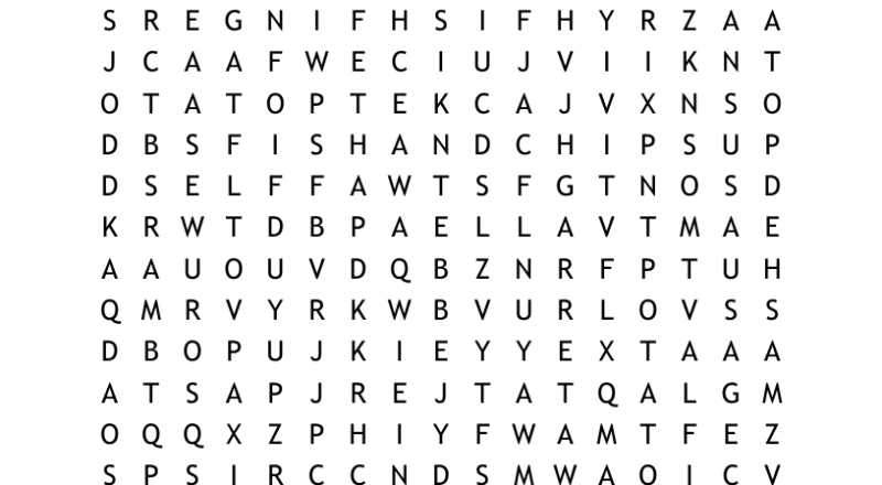 Food And Drink Word Search WordMint
