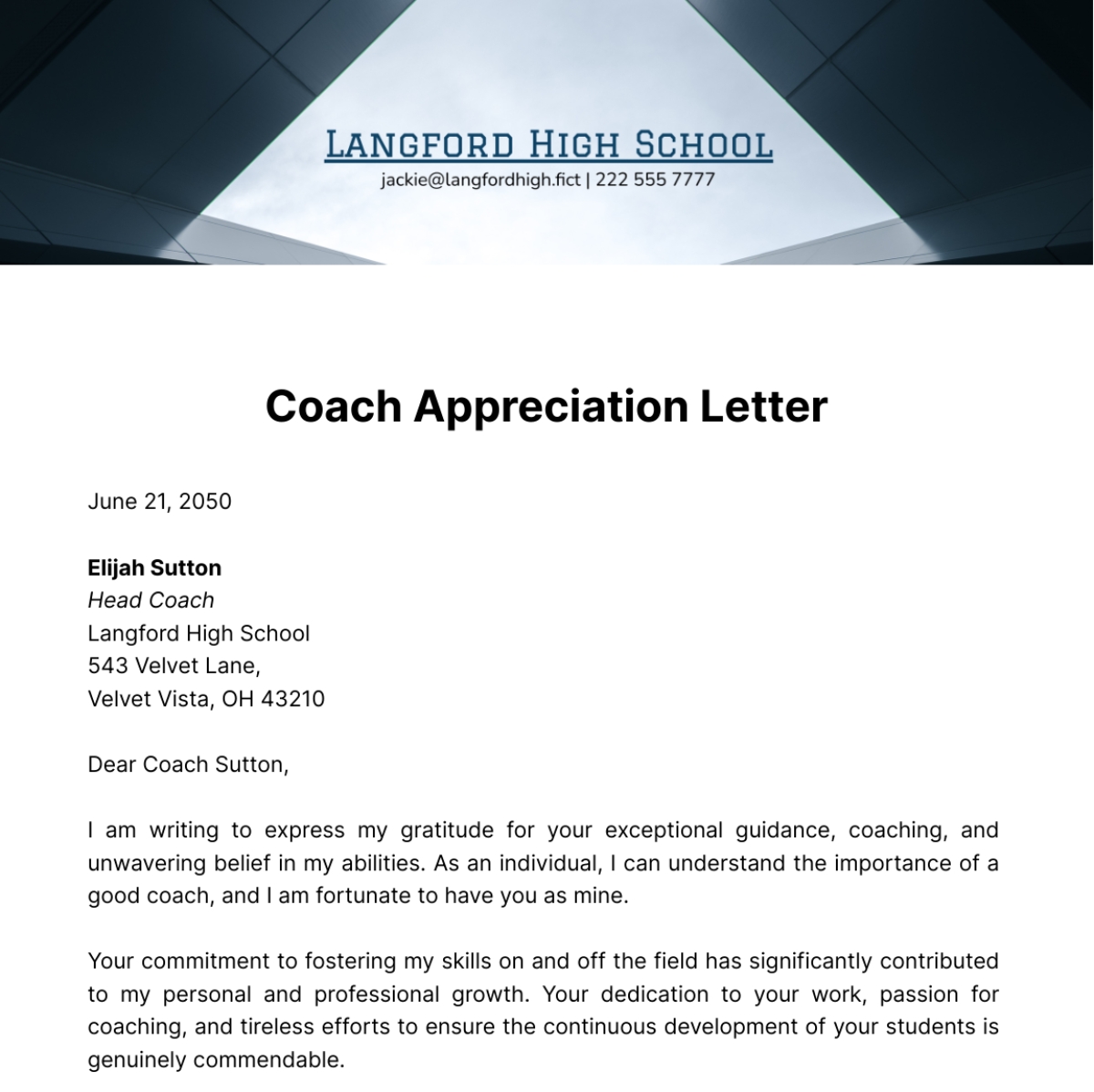 Free Coach Appreciation Letter Template To Edit Online Free Coach Appreciation Letter Template To Edit Online