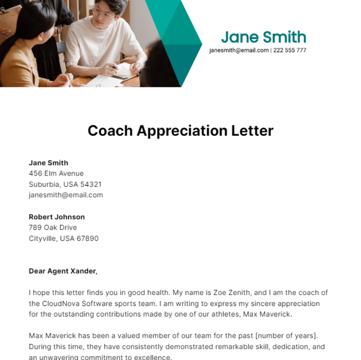 Free Coach Appreciation Letter Template To Edit Online Free Coach Appreciation Letter Template To Edit Online