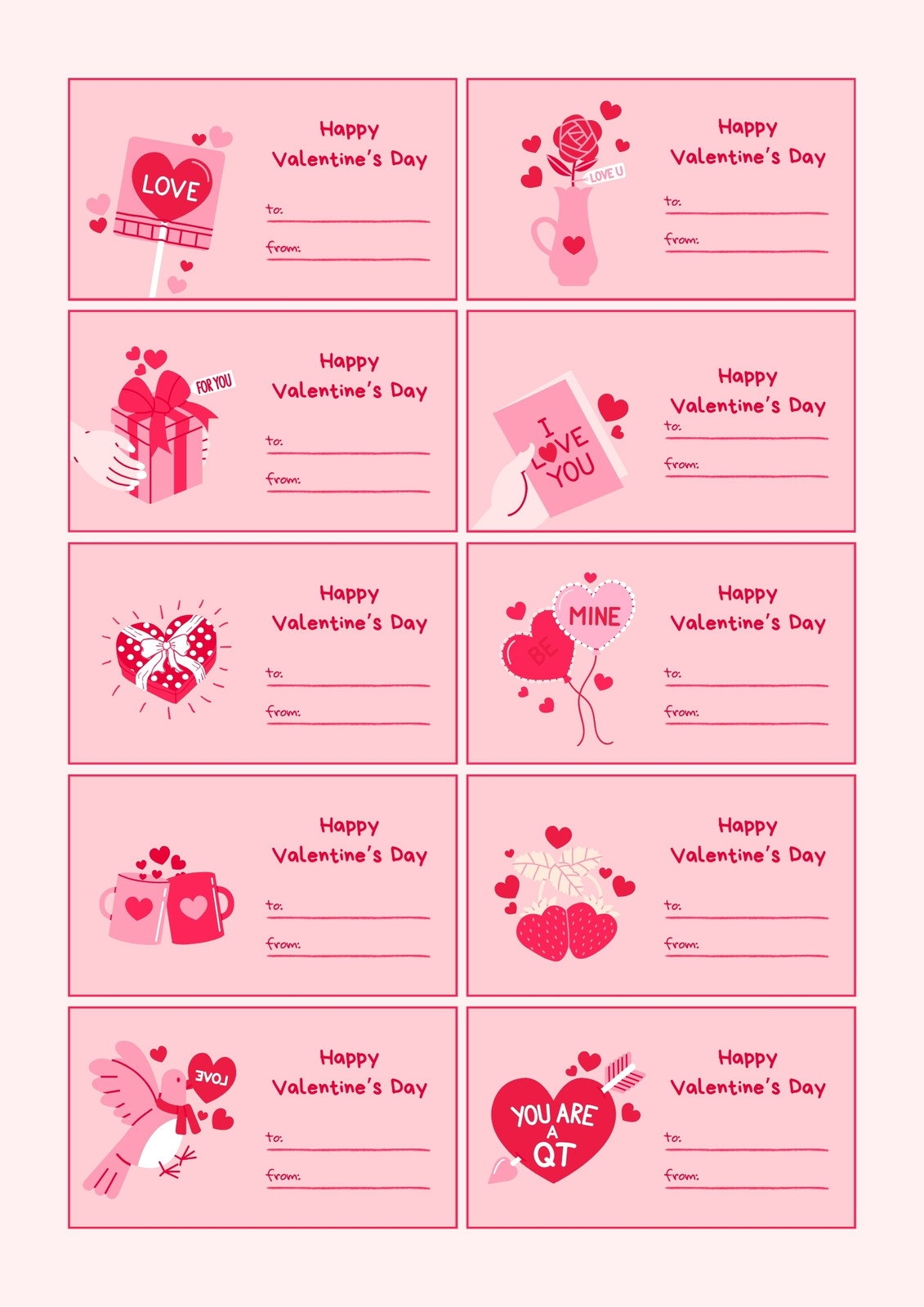 Free Custom Printable Valentines Day Tag Templates Canva Free Custom Printable Valentines Day Tag Templates Canva