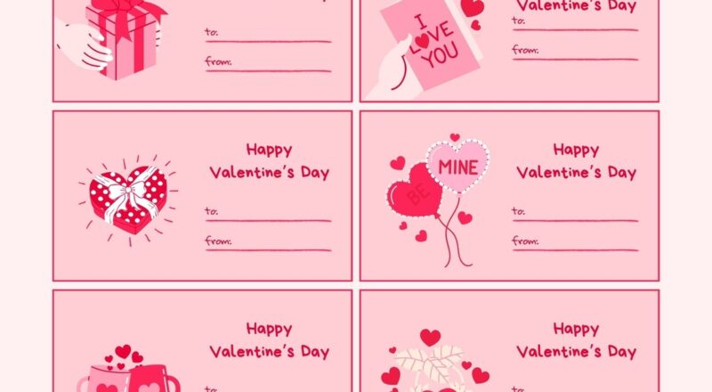 Free Custom Printable Valentines Day Tag Templates Canva
