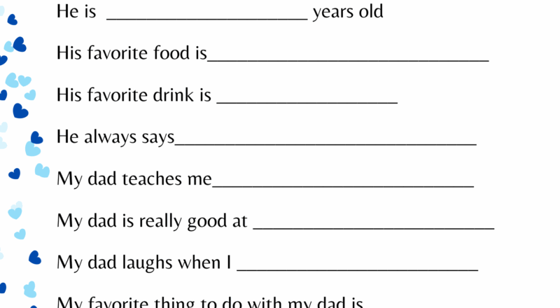 Free Father s Day Keepsake Printable Our Tiny Nest