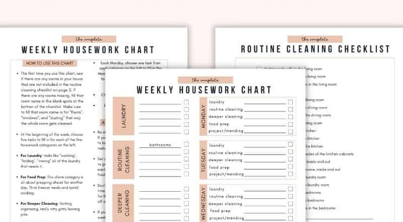 Free Printable Chore Chart For Adults And Cleaning Checklist