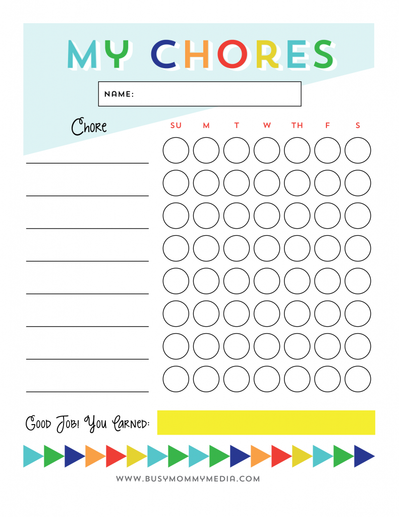 free chore chart printable free chore chart printable