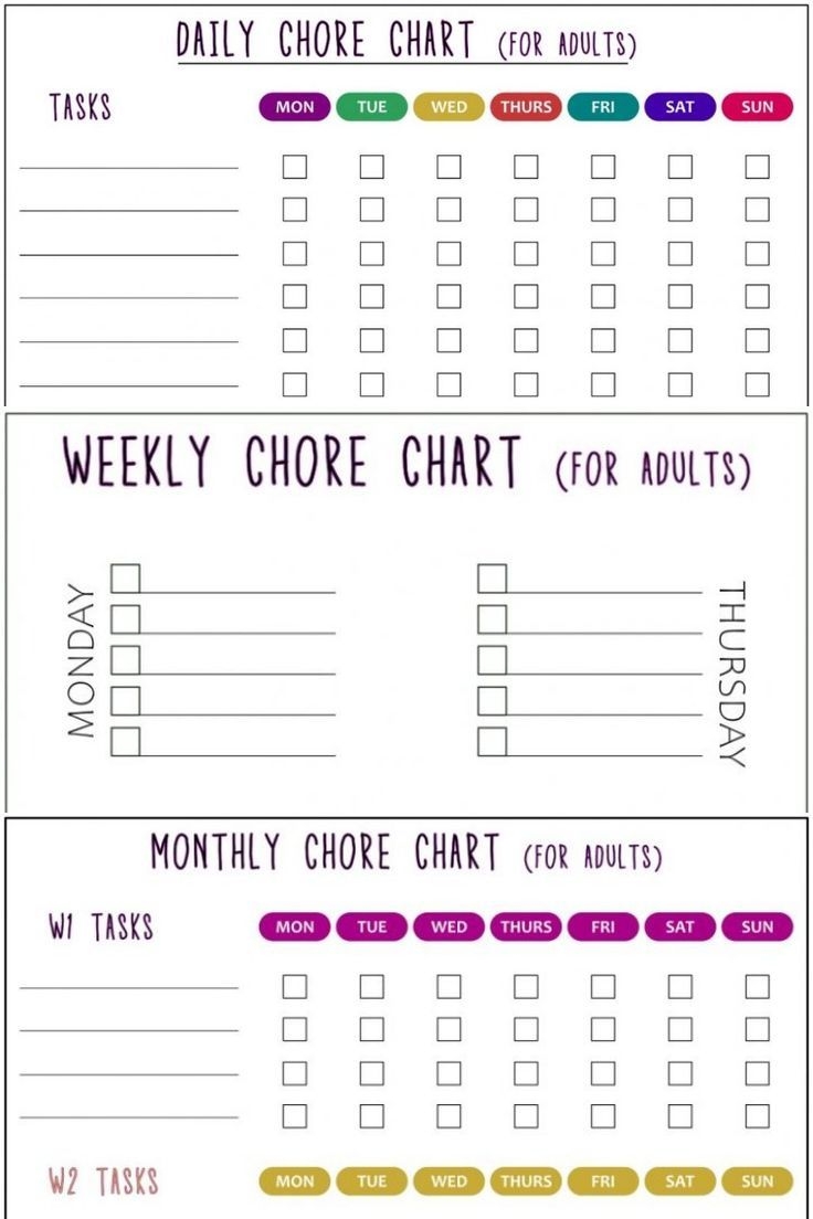 printable chore charts for adults printable chore charts for adults