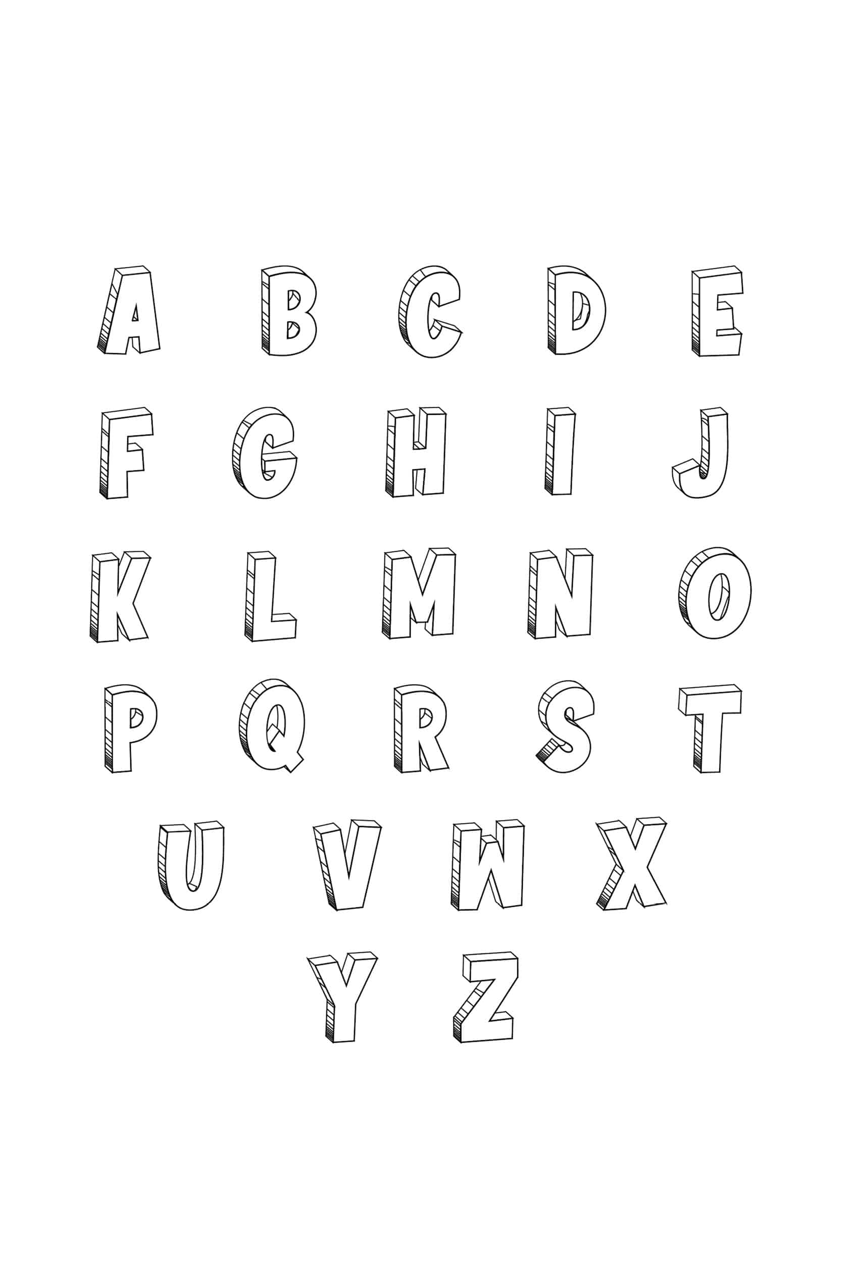 Free Printable Cool Bubble Letters Alphabet Free Printable Cool Bubble Letters Alphabet
