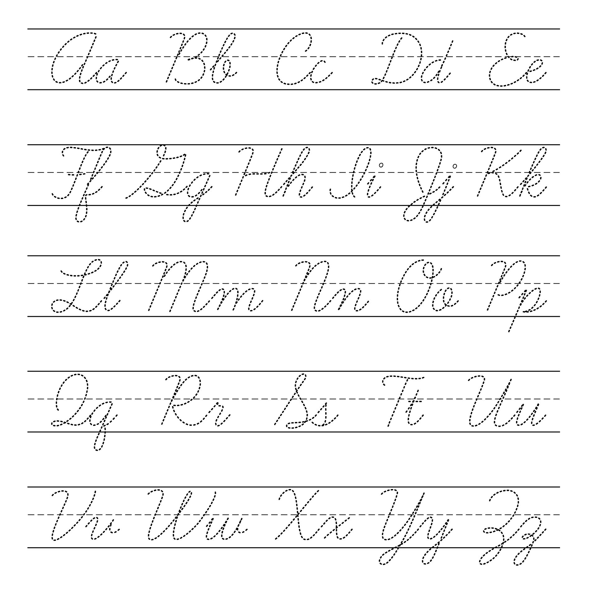 cursive alphabet to print