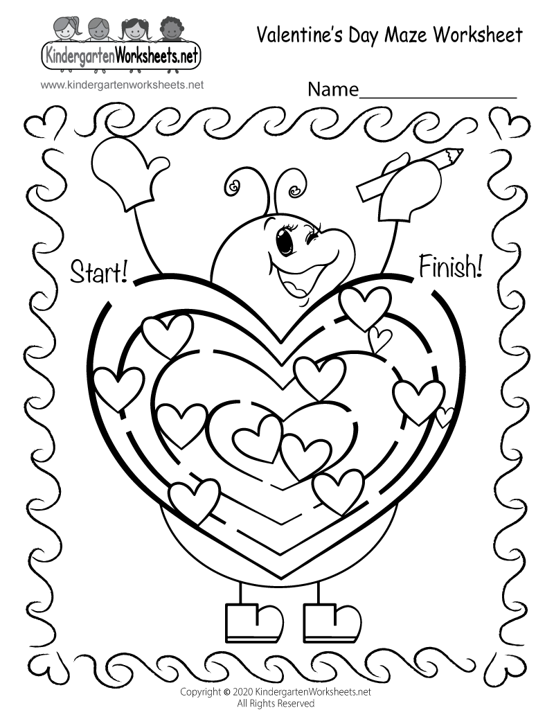 Free Printable Fun Valentines Day Maze Worksheet Worksheets Library