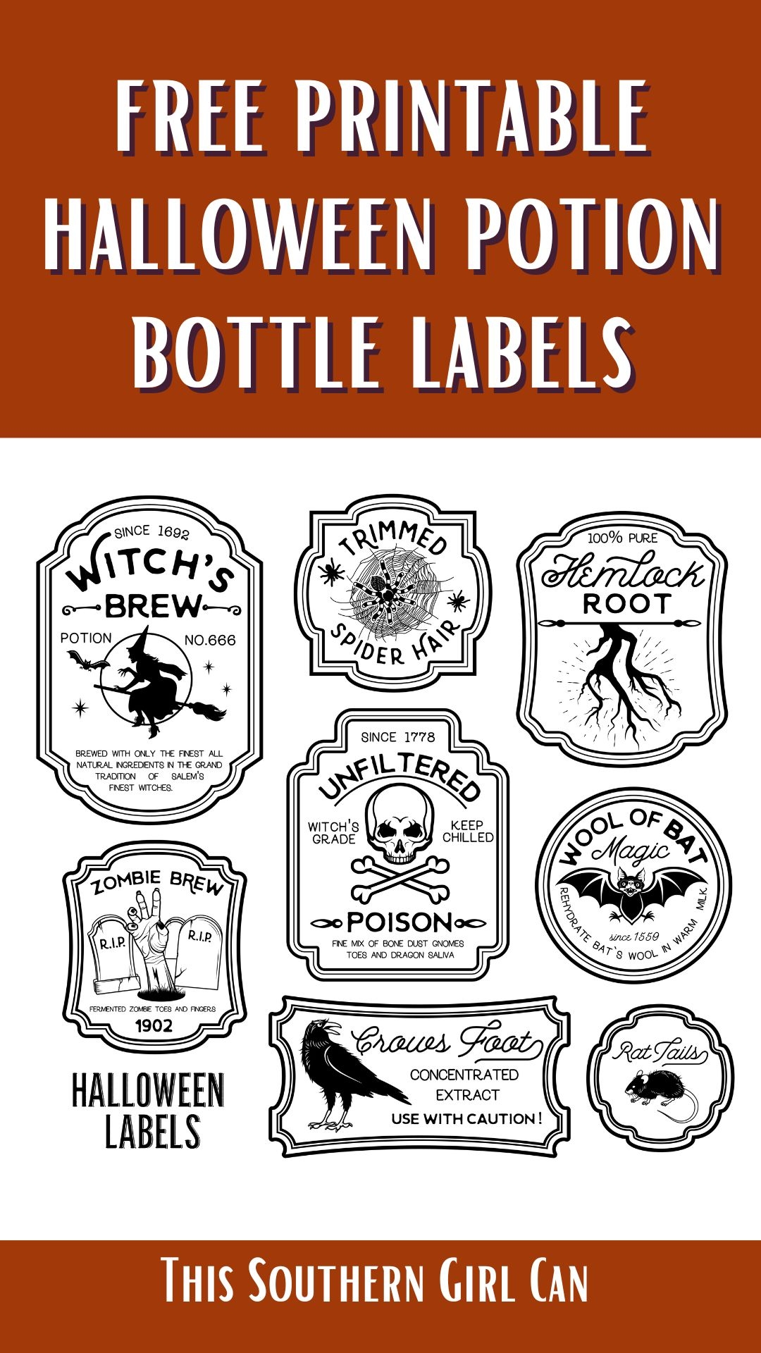 Free Printable Halloween Potion Bottle Labels Free Printable Halloween Potion Bottle Labels