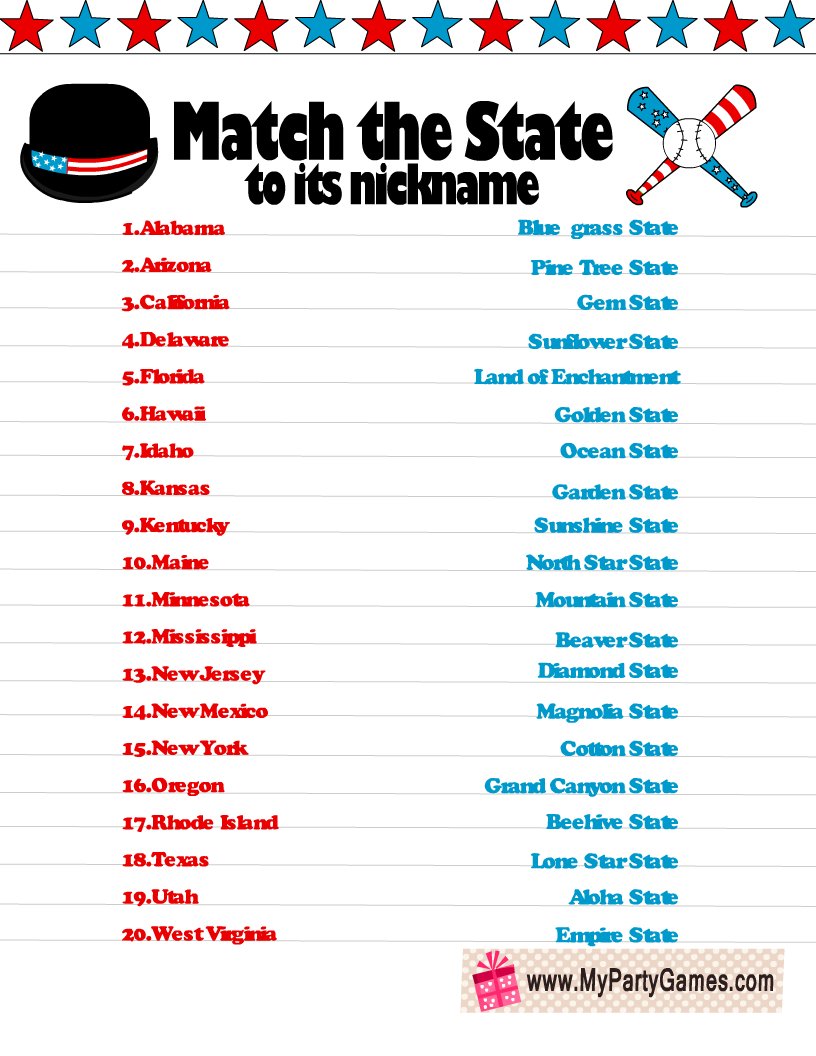 nicknames for all states
