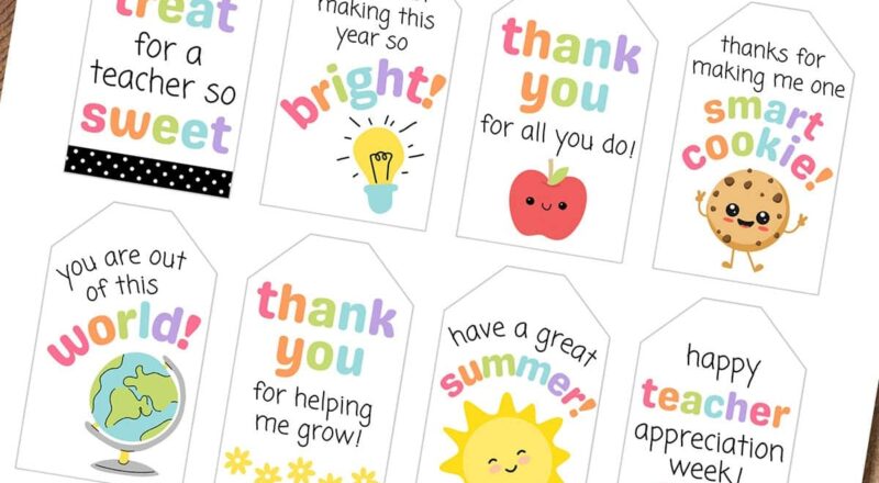 Free Printable Teacher Appreciation Gift Tags Aubree Originals