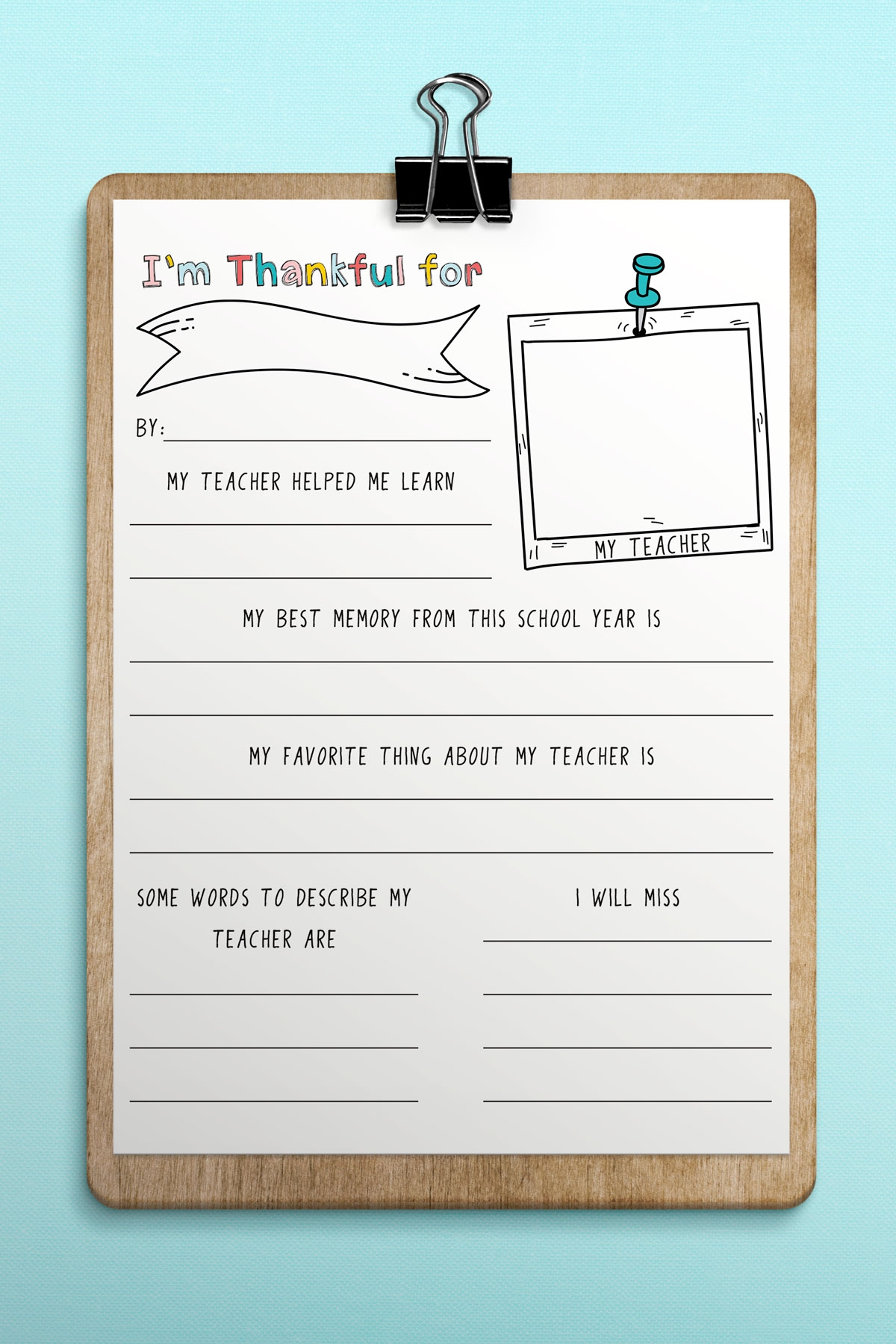 Free Printable Teacher Appreciation Questionnaire Gift Free Printable Teacher Appreciation Questionnaire Gift