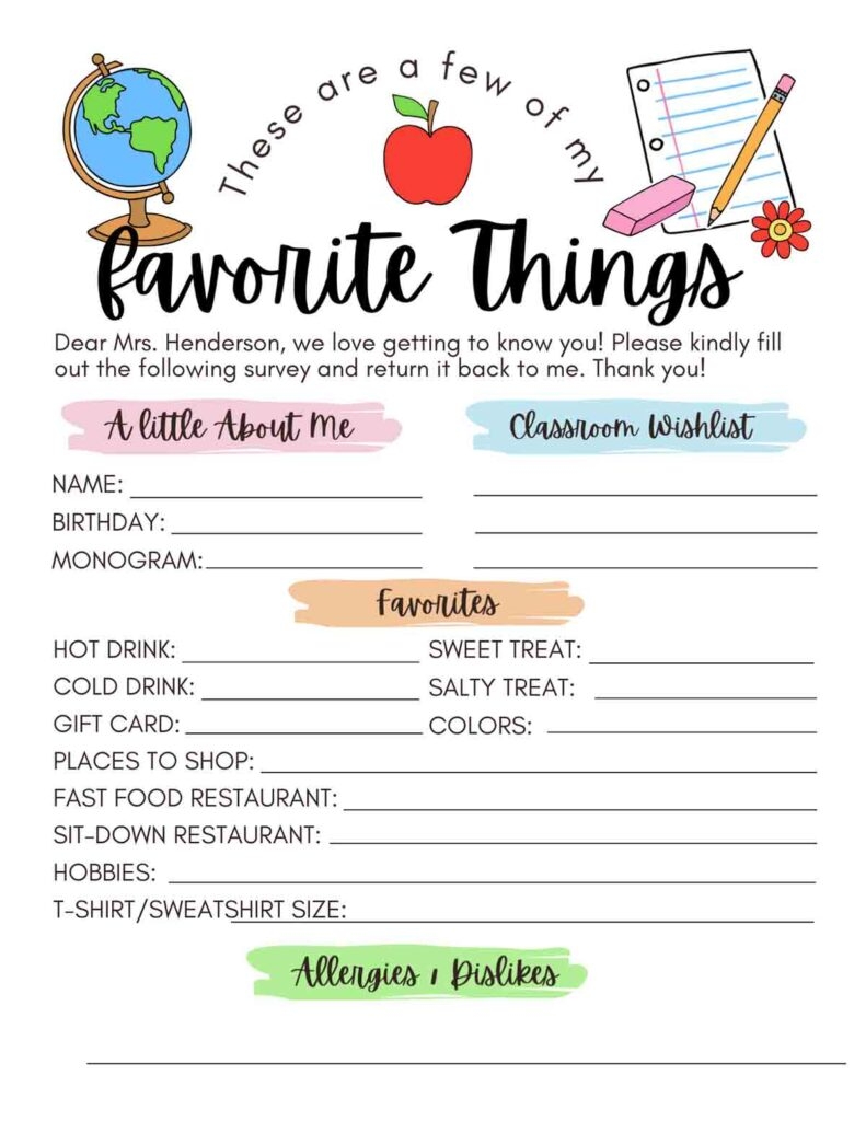 free printable teacher appreciation questionnaire free printable teacher appreciation questionnaire