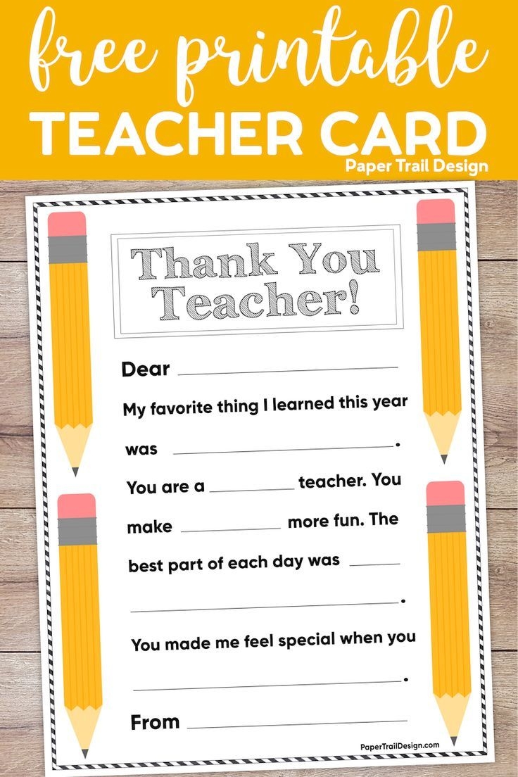 teacher appreciation template cards