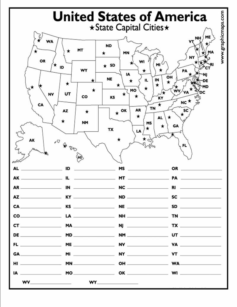 printable states and capitals