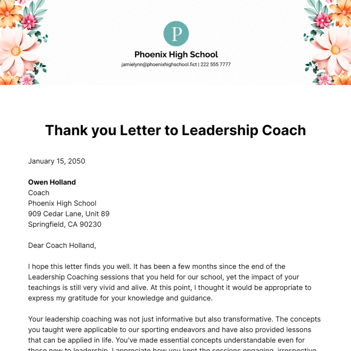 Free Thank You Letter To Leadership Coach Template To Edit Online Free Thank You Letter To Leadership Coach Template To Edit Online