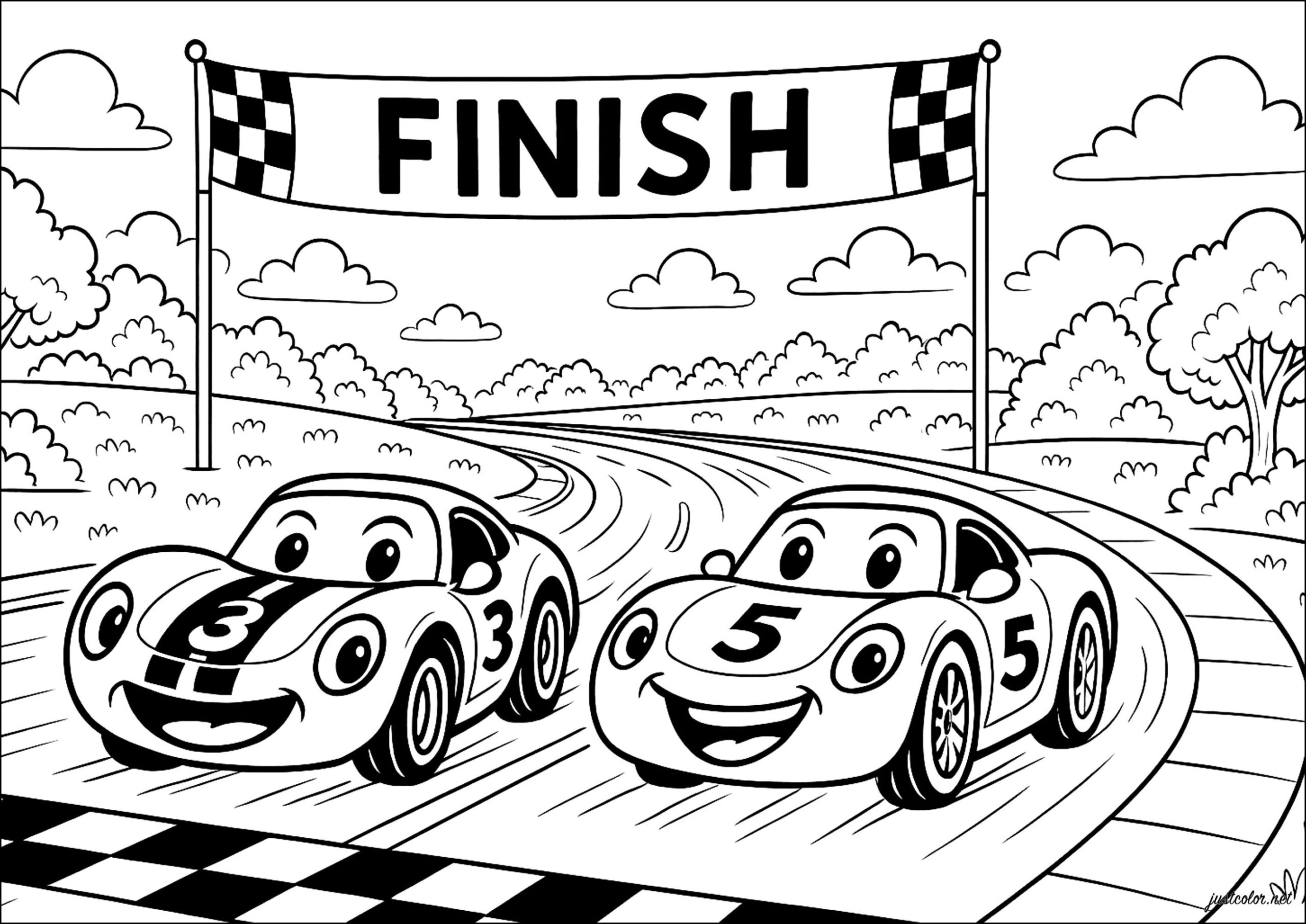 coloring pictures of race cars