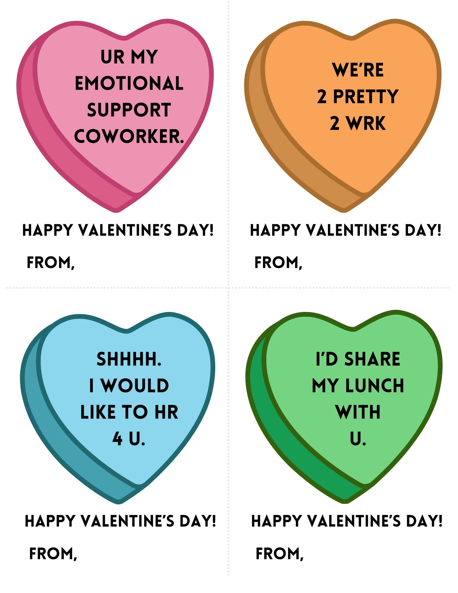Funny Coworker Valentines Workplace Valentine Cards For Boss For Colleague For Employees Printable Valentines Office Party Etsy