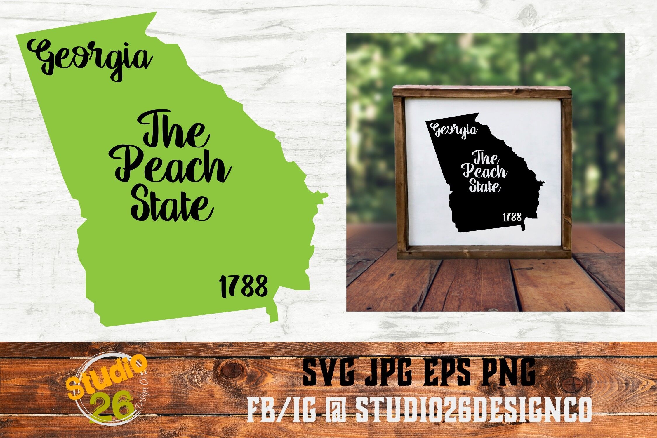 Georgia State Nickname EST Year 2 Files SVG PNG EPS By Studio 26 Design Co TheHungryJPEG