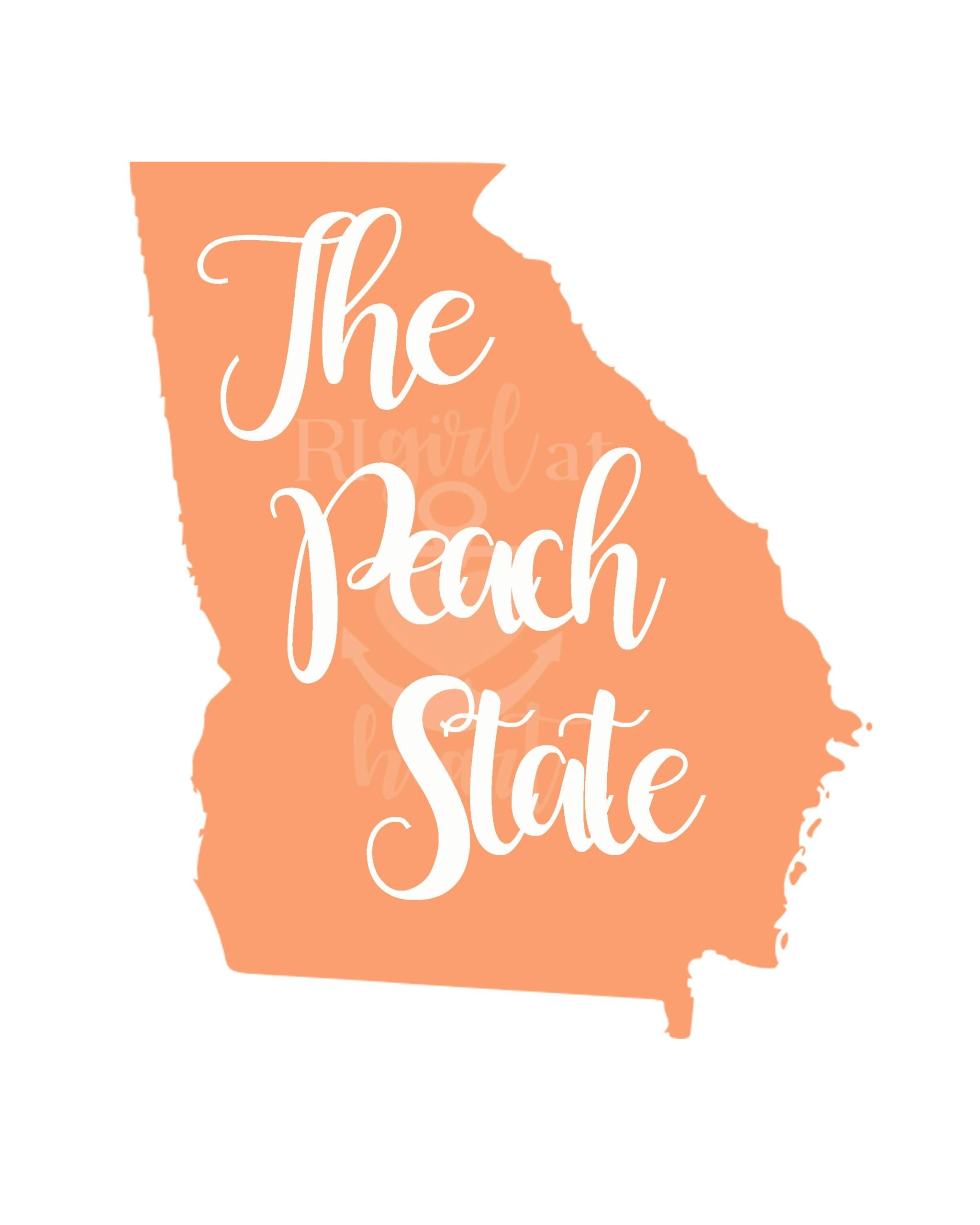 Georgia State Nickname The Peach State INSTANT DIGITAL DOWNLOAD Wall Art 4 Colors Etsy