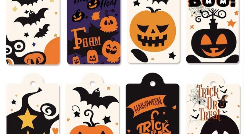 Halloween Paper Gift Tags With String 80 Pieces Happy Halloween Tags Pumpkin Bat Pattern Personalized Halloween Tags For Candy Bags Gift Wrapping Amazon de Stationery Office Supplies