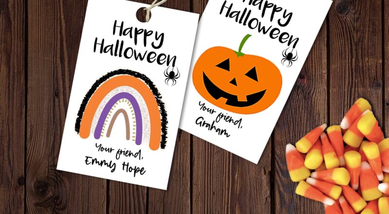 Halloween Treat Tag Gift Tag Halloween Bag Tag Sweet Treats Tags Halloween Candy Tags Thank You Printable Pumpkin Bag Toppers Etsy