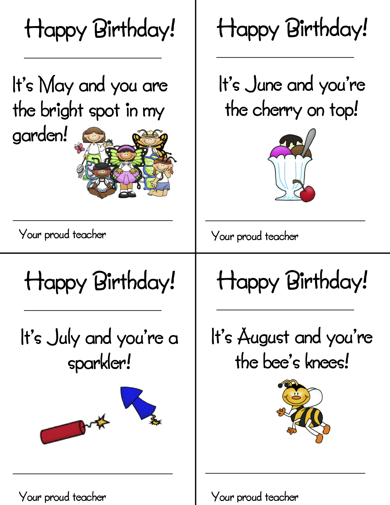 Happy Birthday A Year Of Birthday Cards Made By Teachers Happy Birthday A Year Of Birthday Cards Made By Teachers