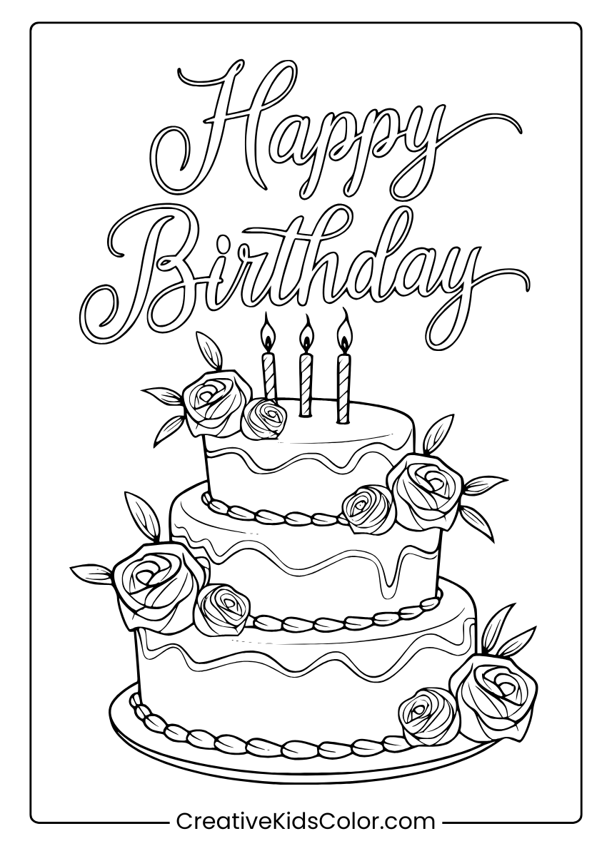 happy birthday teacher coloring pages