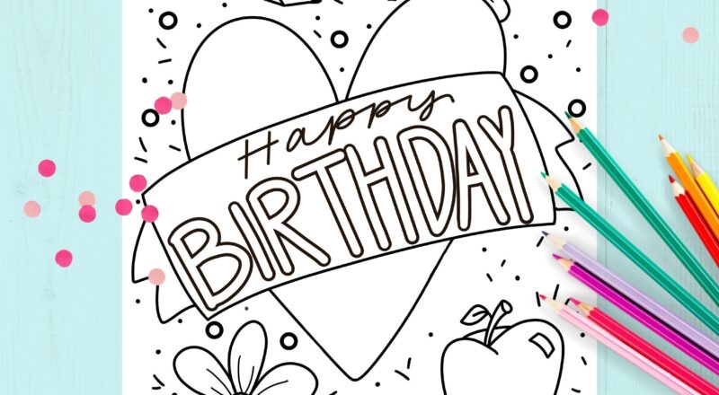 Happy Birthday Teacher Edition Coloring Page Teacher Appreciation Printable Etsy Israel