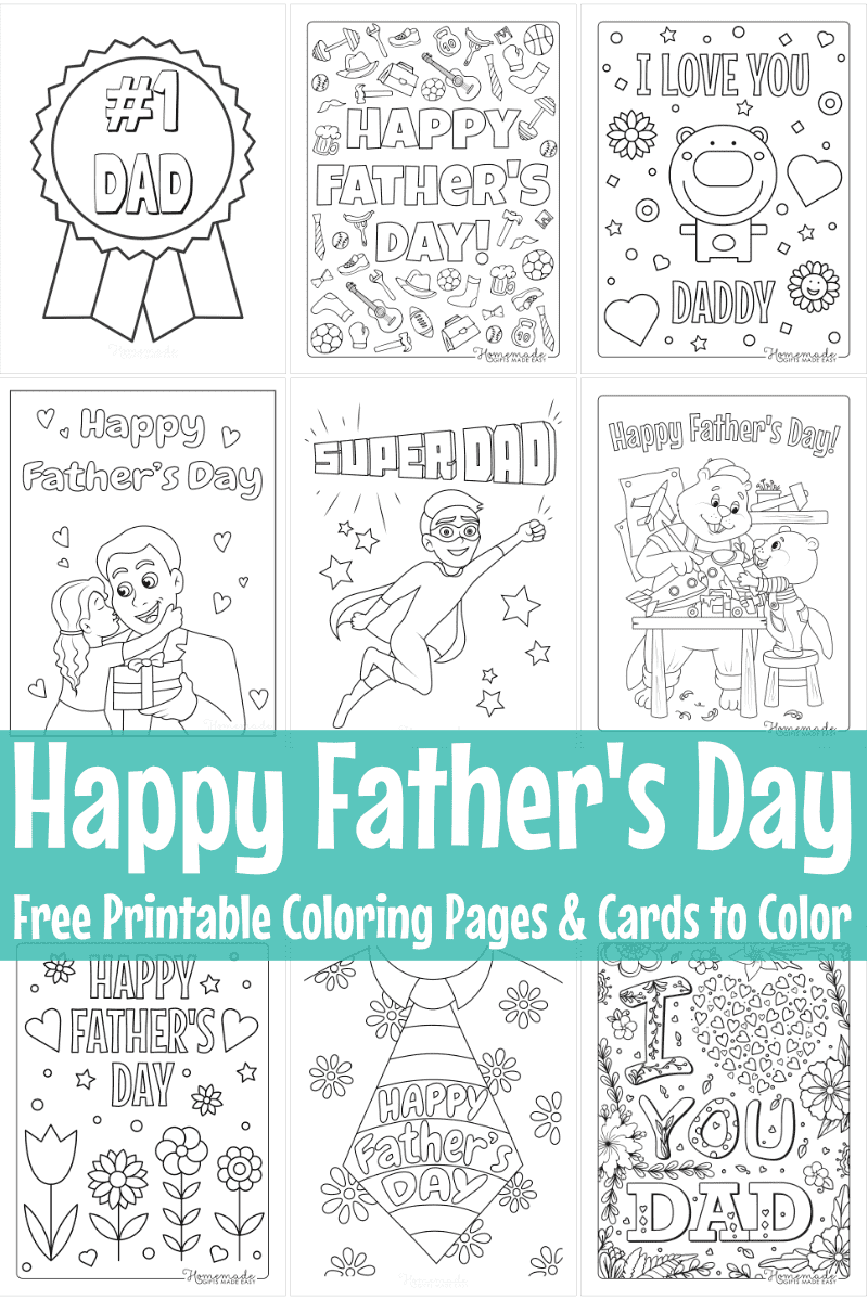 Happy Fathers Day Coloring Pages For Kids Worksheets Library