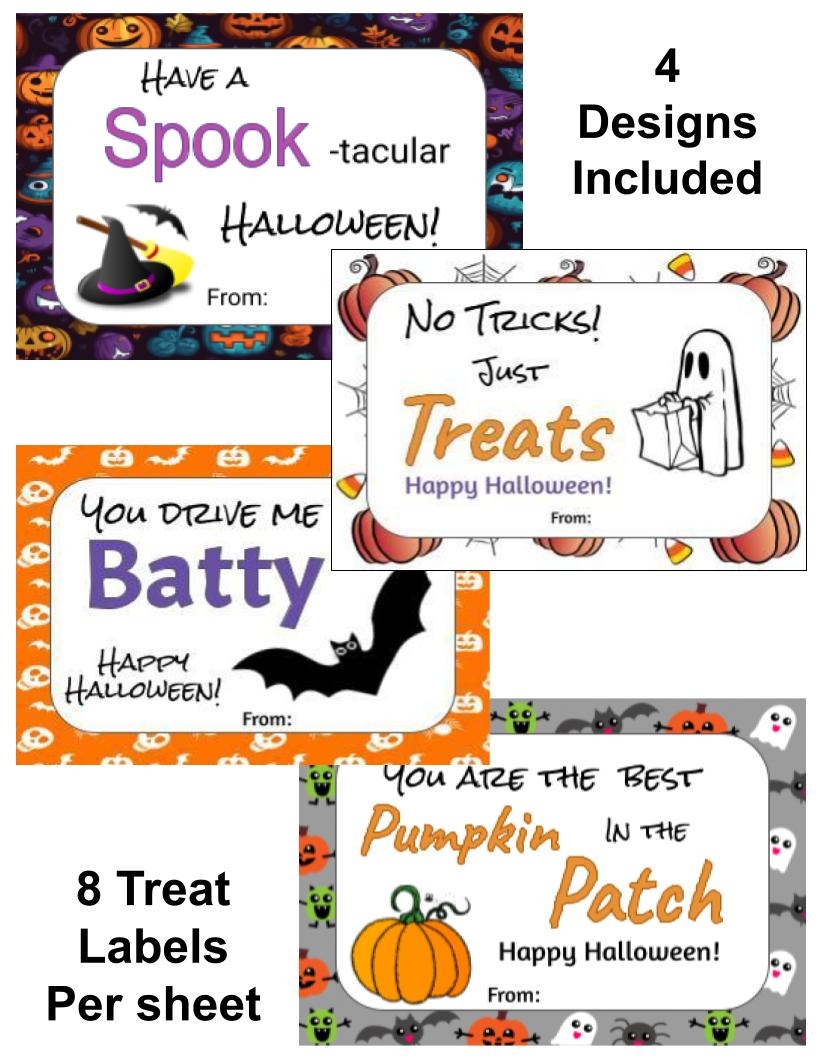 Happy Halloween Treat Bag Gift Tags Labels For Teachers Students Printable Made By Teachers