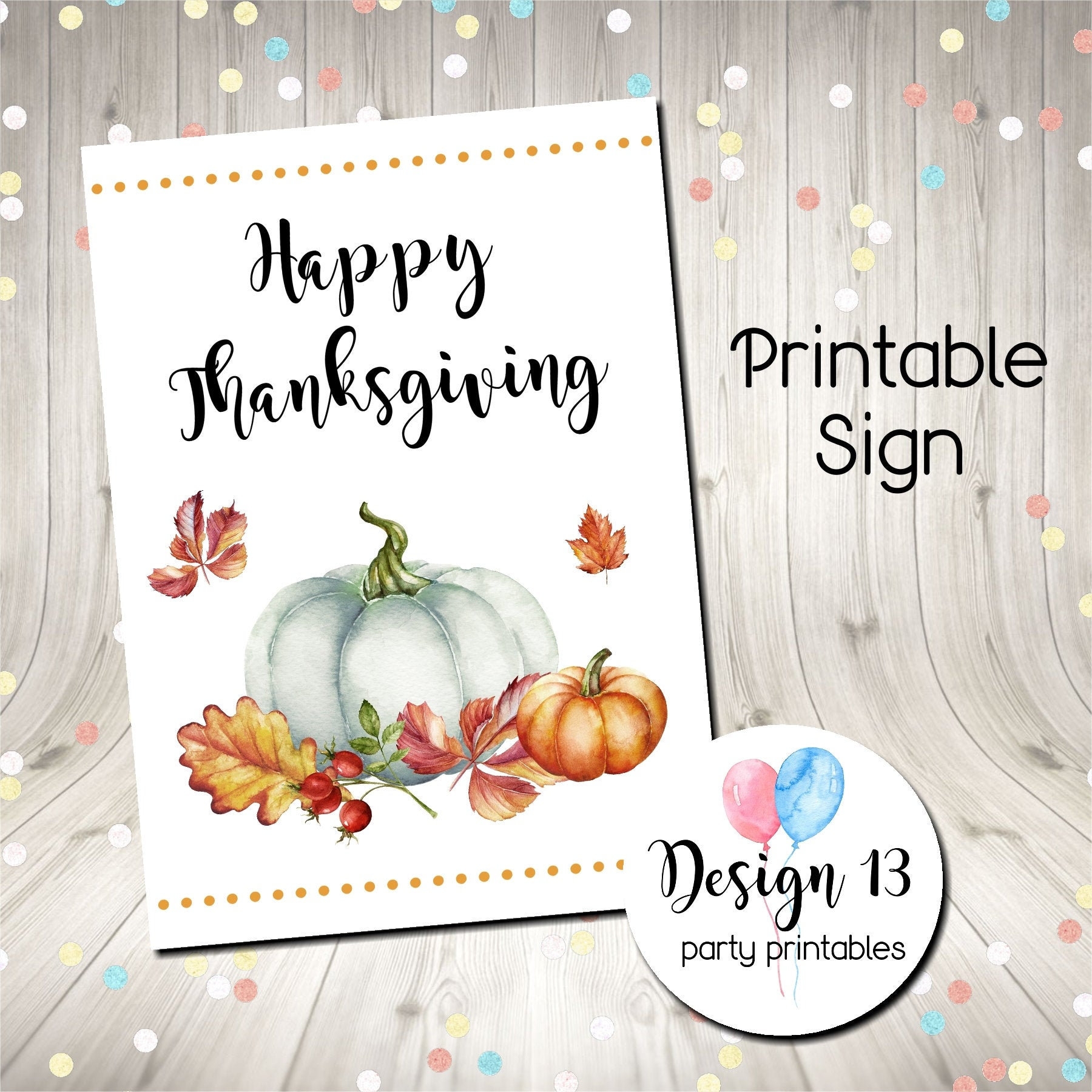 Happy Thanksgiving Sign Printable Digital INSTANT DOWNLOAD Etsy