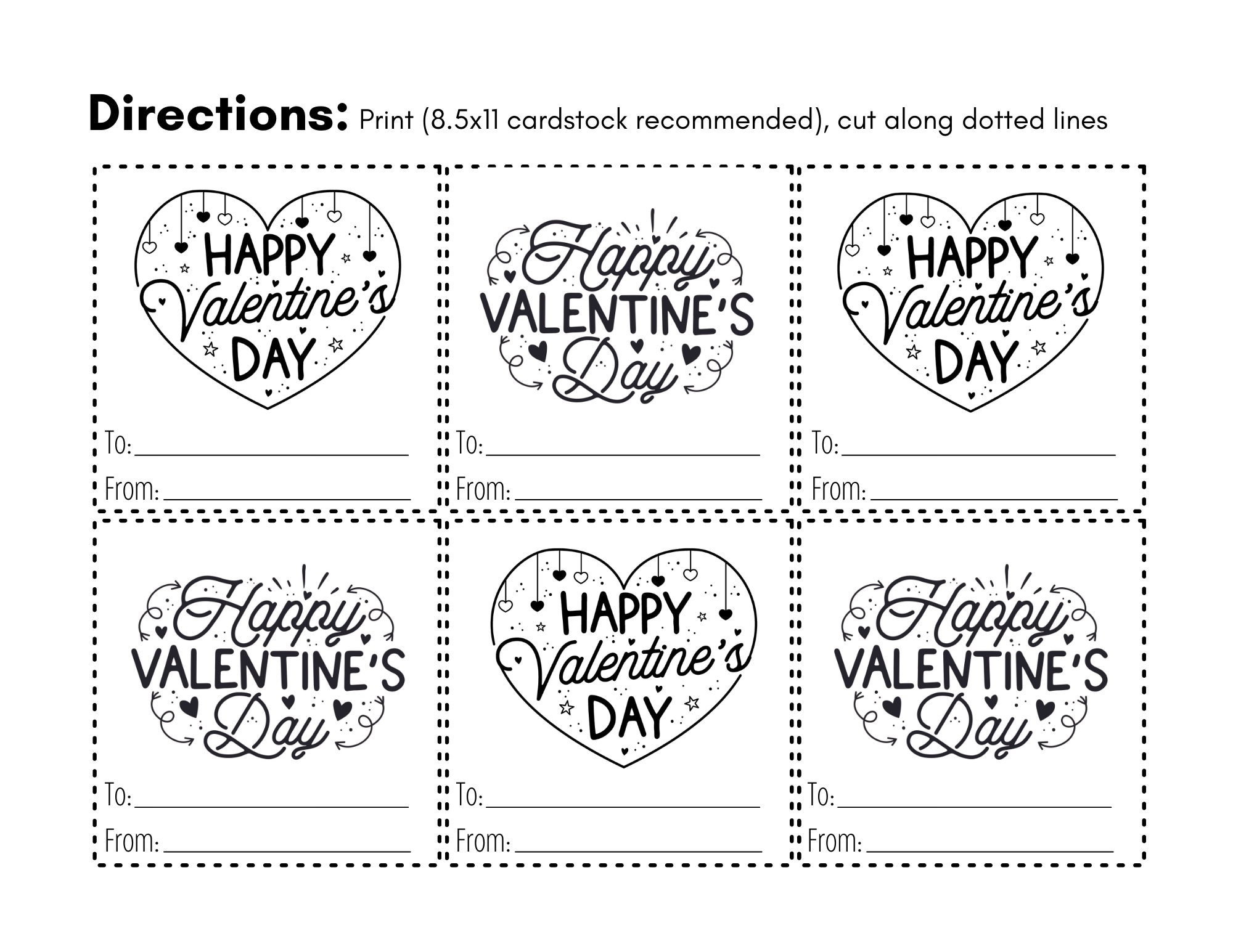 print a valentine card