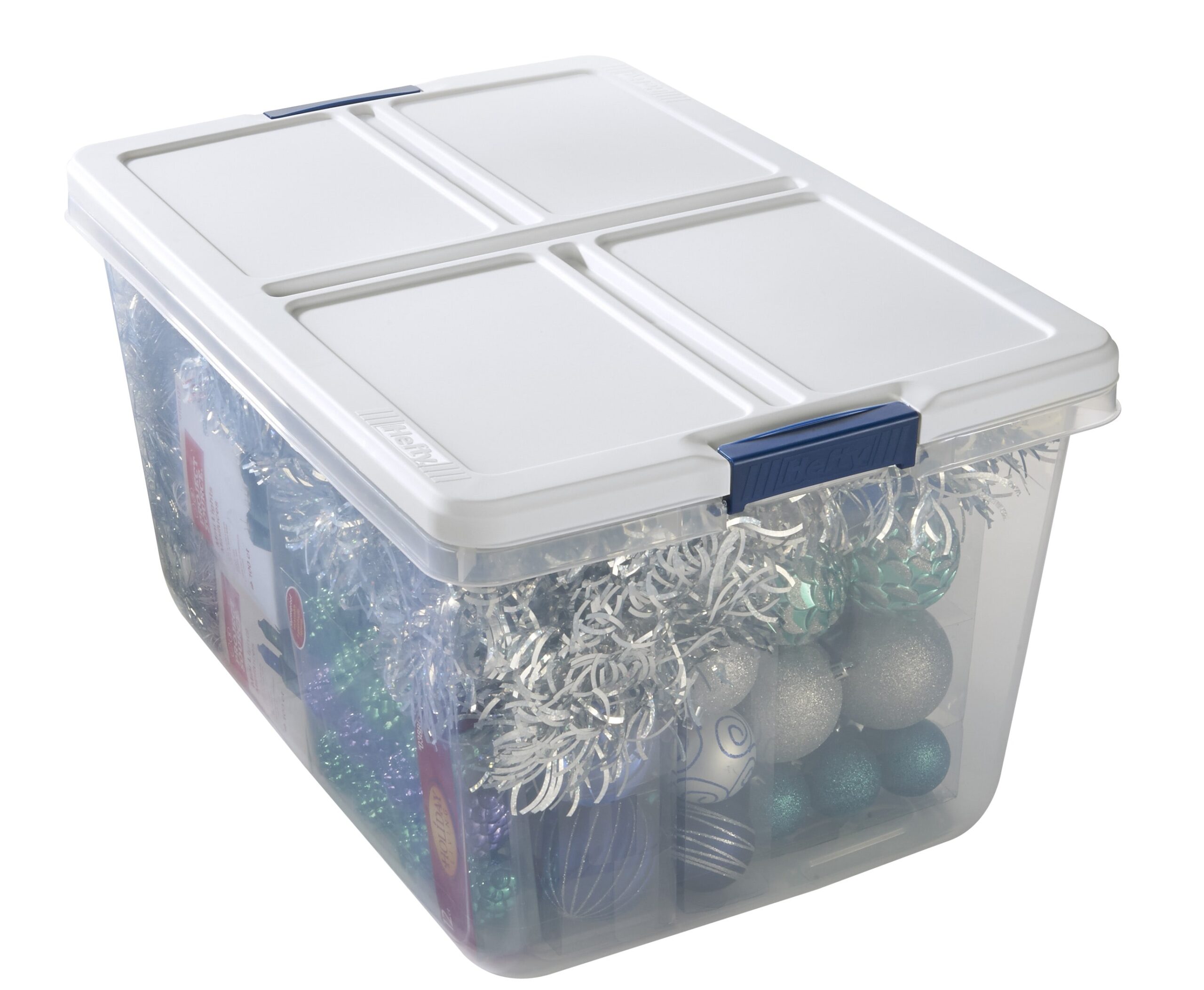 Hefty Medium 16 5 Gallons 66 Quart Clear Base With White Lid Tote With Latching Lid 7105HFT 010 000 044 At Lowes