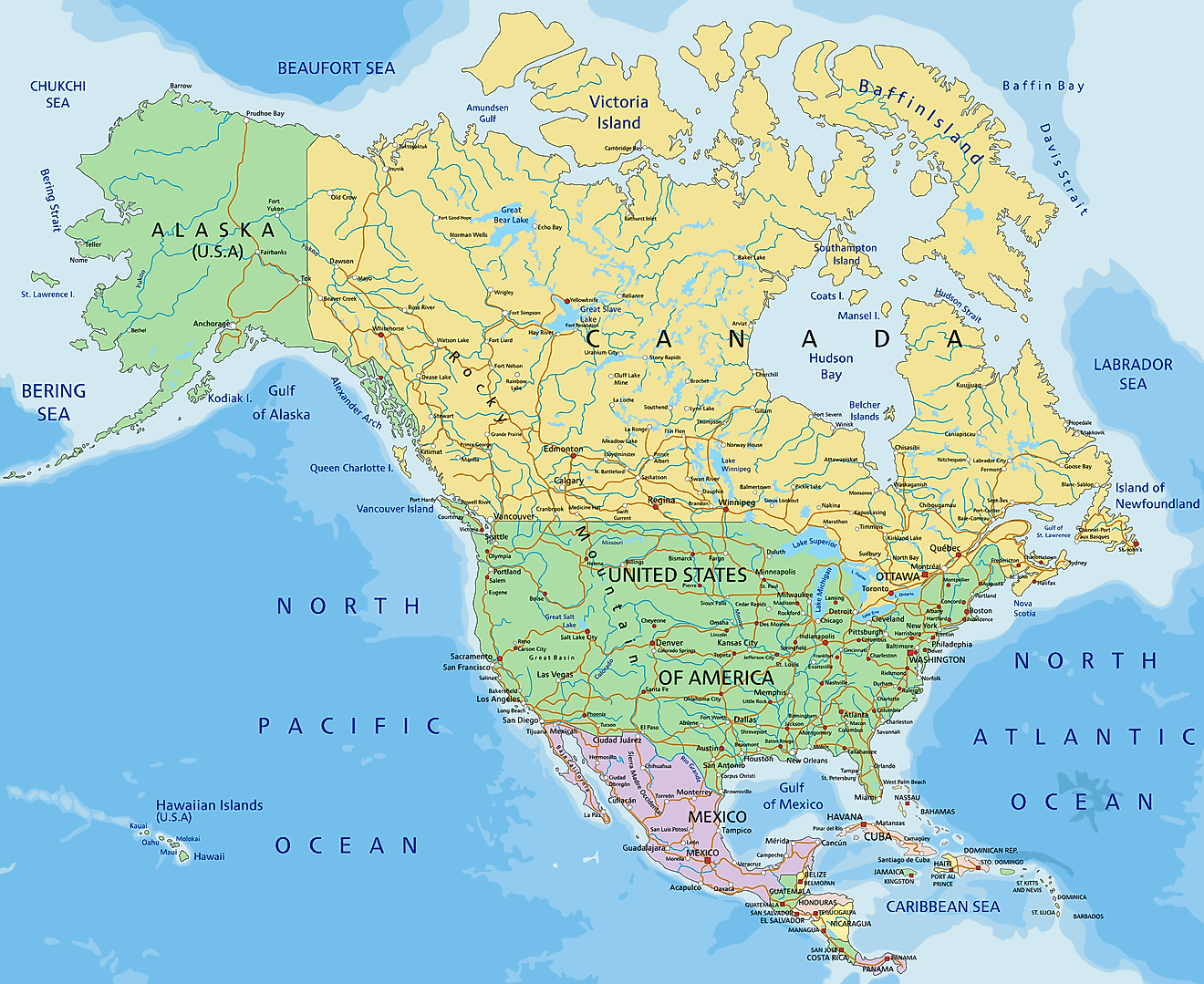 list countries north america