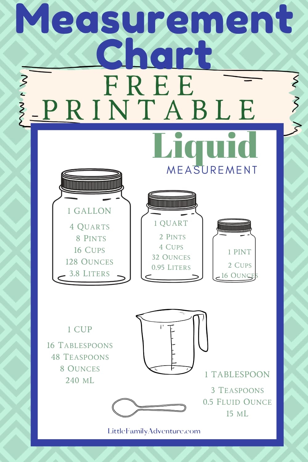 How Many Cups In A Quart Pint Or Gallon Get This Liquid Measurement Conversion Printable 