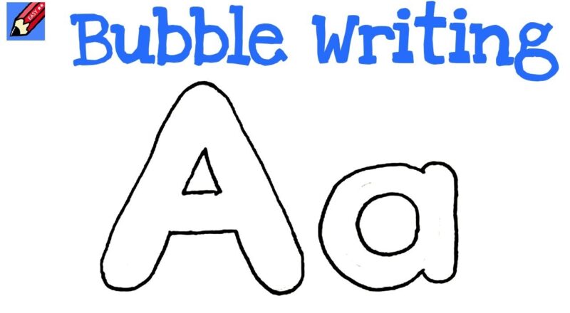 How To Draw Bubble Writing Real Easy Letter A YouTube