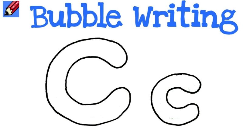 How To Draw Bubble Writing Real Easy Letter C YouTube