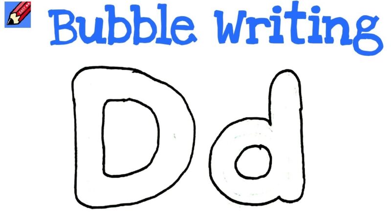 How To Draw Bubble Writing Real Easy Letter D YouTube