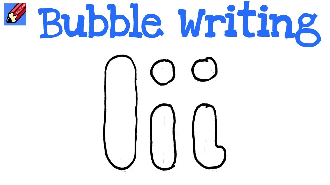 How To Draw Bubble Writing Real Easy Letter I YouTube