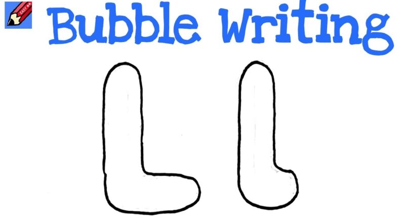 How To Draw Bubble Writing Real Easy Letter L YouTube