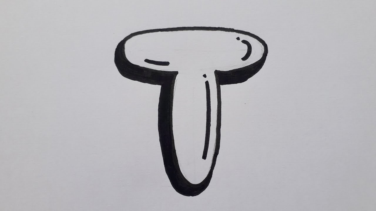 How To Draw Graffiti Bubble Letter T Easy Drawing Capital Letters For Beginners Art On Paper YouTube