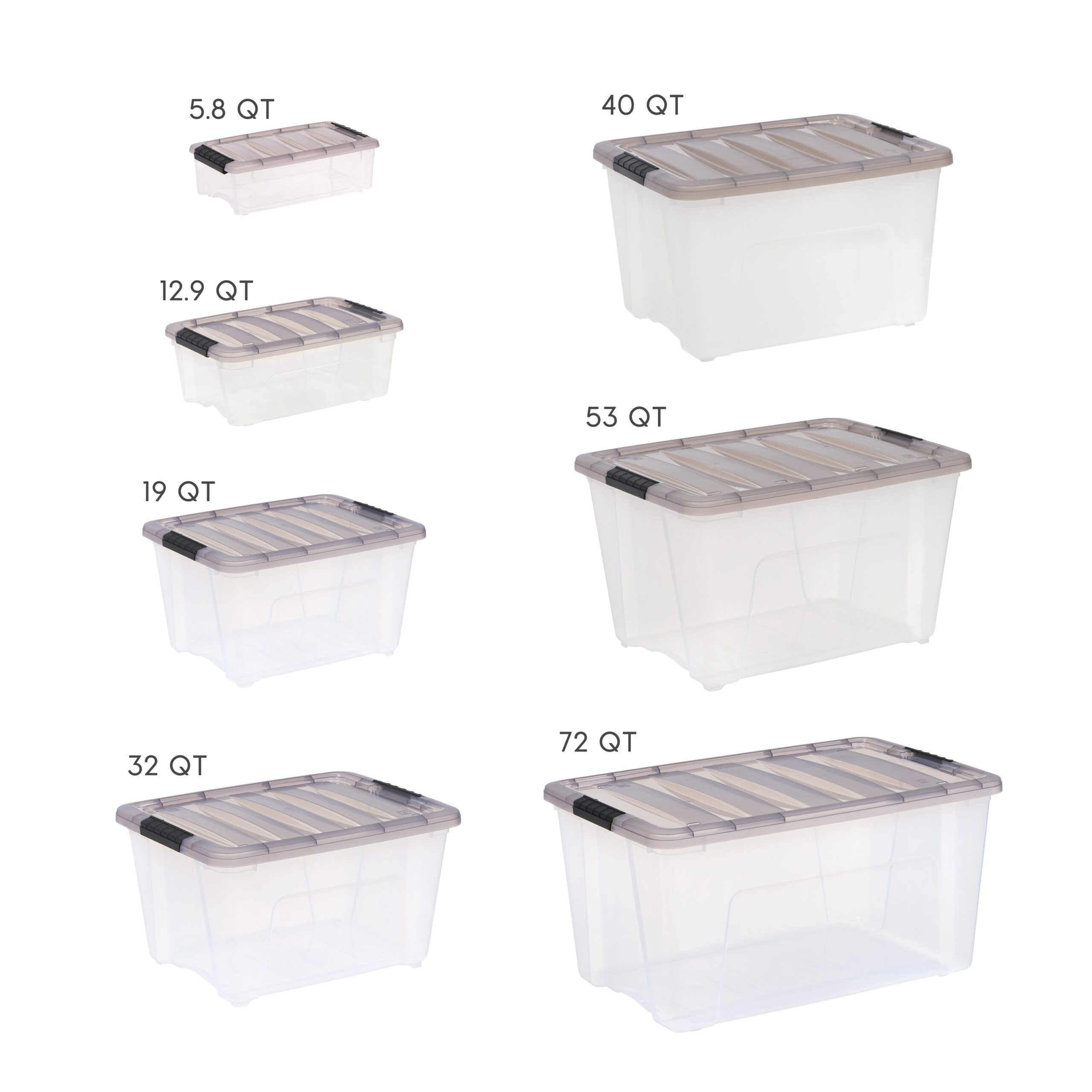 IRIS 5 Pack Stack And Pull Small 8 Gallon S 32 Quart Gray Tote With Latching Lid 500145 At Lowes