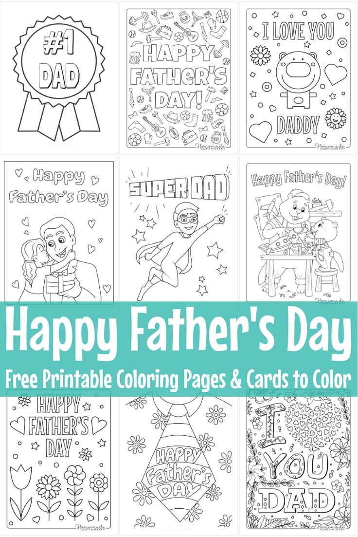 free printable father's day cards to color