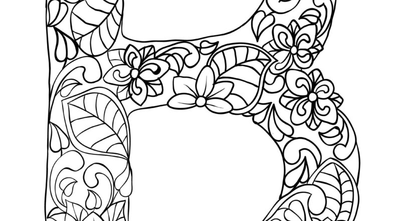 Letter b Coloring Page Etsy