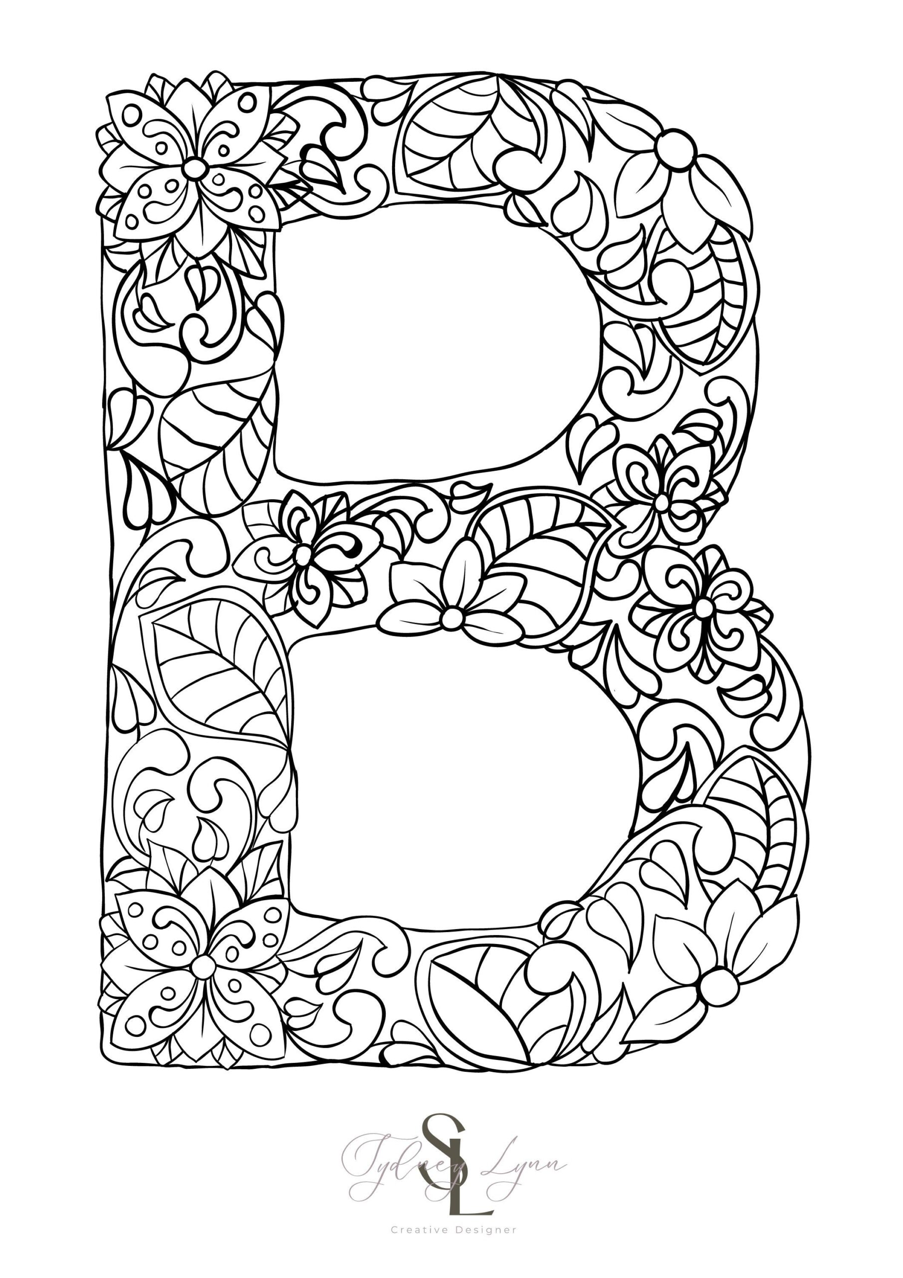 Letter b Coloring Page Etsy Letter b Coloring Page Etsy