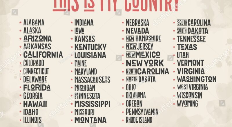 List States United States America State Stock Vector Royalty Free 613580648 Shutterstock