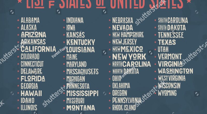List States United States America State Stock Vector Royalty Free 619040597 Shutterstock