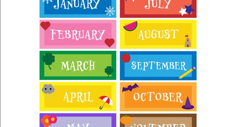 Months Of The Year Printable 12 Images Printables For Classroom Calendar Classroom Powerpoint Teacher Resource Etsy