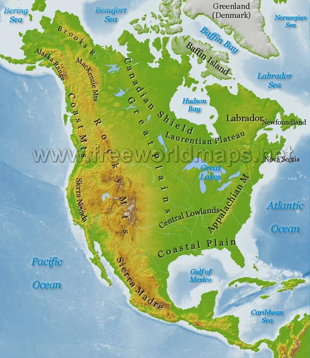 north america continent map